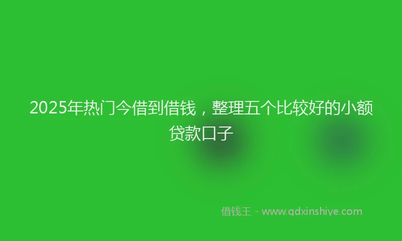 2025年热门今借到借钱，整理五个比较好的小额贷款口子