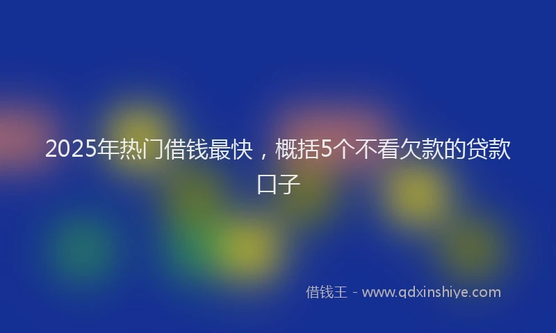 2025年热门借钱最快，概括5个不看欠款的贷款口子