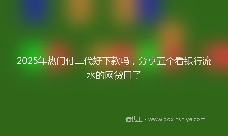2025年热门付二代好下款吗，分享五个看银行流水的网贷口子