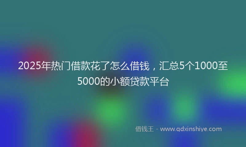 2025年热门借款花了怎么借钱，汇总5个1000至5000的小额贷款平台