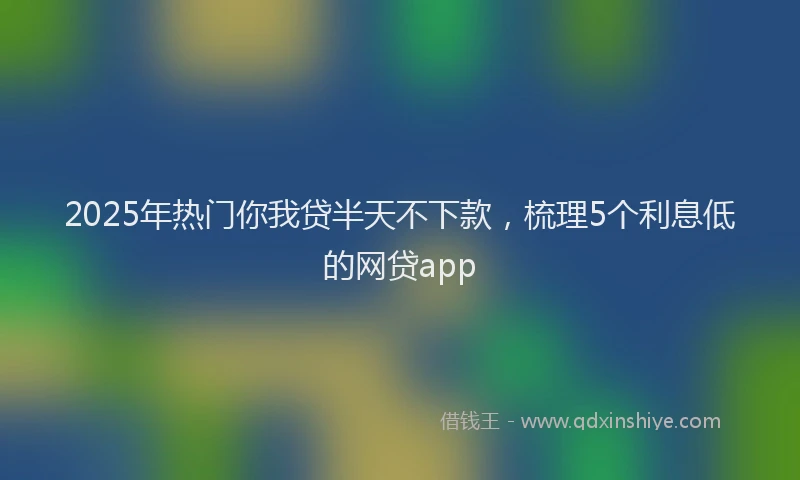 2025年热门你我贷半天不下款，梳理5个利息低的网贷app