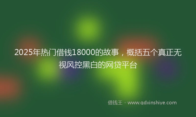 2025年热门借钱18000的故事，概括五个真正无视风控黑白的网贷平台