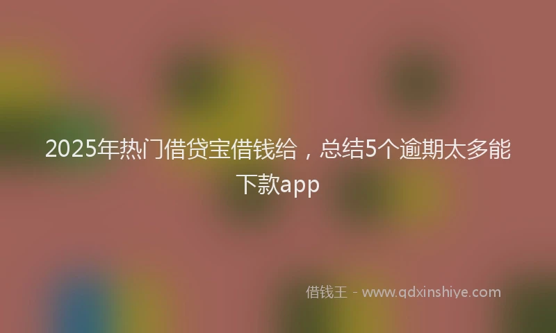 2025年热门借贷宝借钱给，总结5个逾期太多能下款app