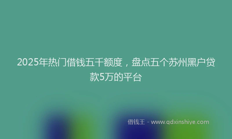 2025年热门借钱五千额度，盘点五个苏州黑户贷款5万的平台