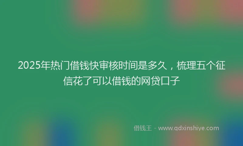 2025年热门借钱快审核时间是多久，梳理五个征信花了可以借钱的网贷口子