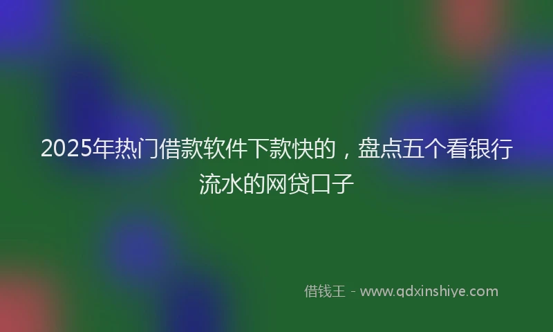 2025年热门借款软件下款快的，盘点五个看银行流水的网贷口子