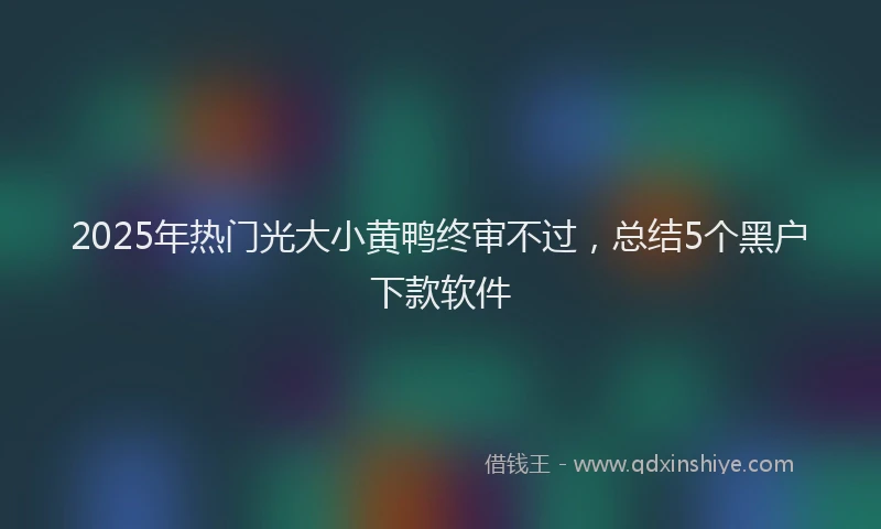 2025年热门光大小黄鸭终审不过，总结5个黑户下款软件