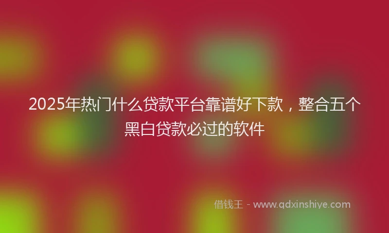 2025年热门什么贷款平台靠谱好下款，整合五个黑白贷款必过的软件