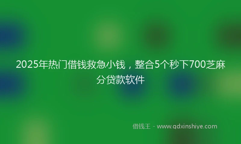 2025年热门借钱救急小钱，整合5个秒下700芝麻分贷款软件
