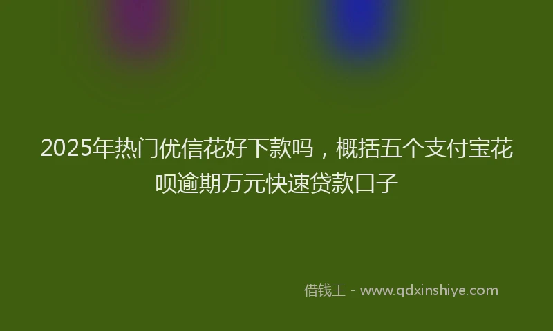 2025年热门优信花好下款吗，概括五个支付宝花呗逾期万元快速贷款口子