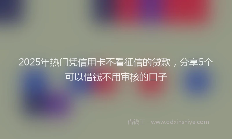 2025年热门凭信用卡不看征信的贷款，分享5个可以借钱不用审核的口子