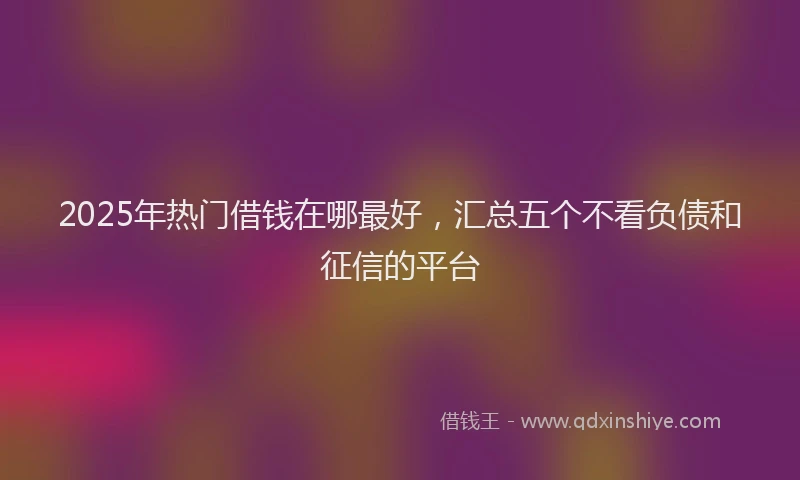 2025年热门借钱在哪最好，汇总五个不看负债和征信的平台