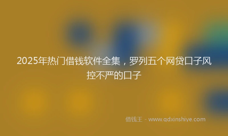2025年热门借钱软件全集，罗列五个网贷口子风控不严的口子