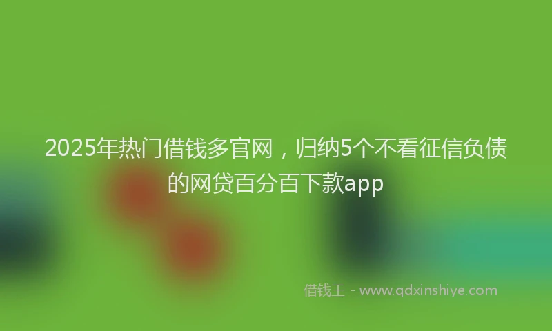 2025年热门借钱多官网，归纳5个不看征信负债的网贷百分百下款app