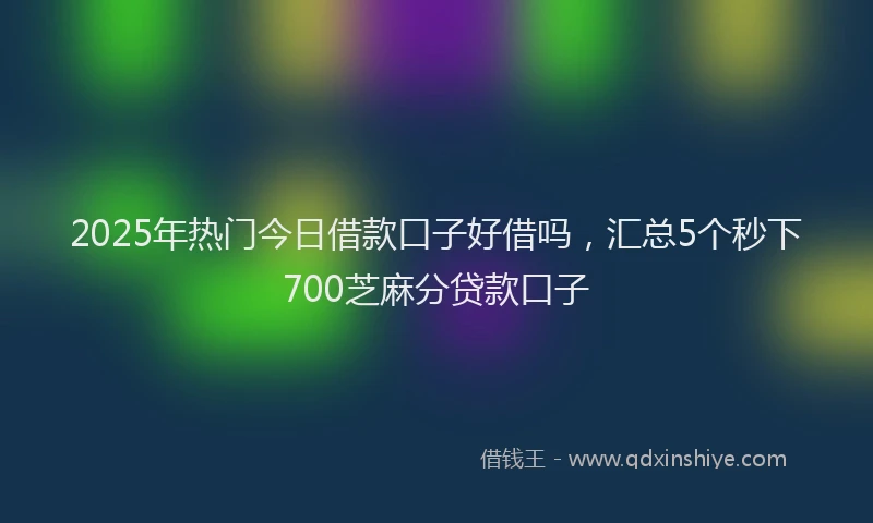 2025年热门今日借款口子好借吗，汇总5个秒下700芝麻分贷款口子