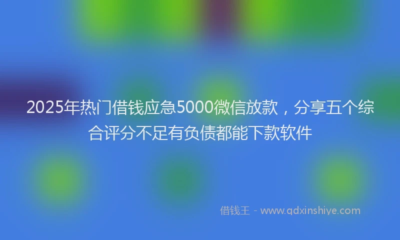 2025年热门借钱应急5000微信放款，分享五个综合评分不足有负债都能下款软件