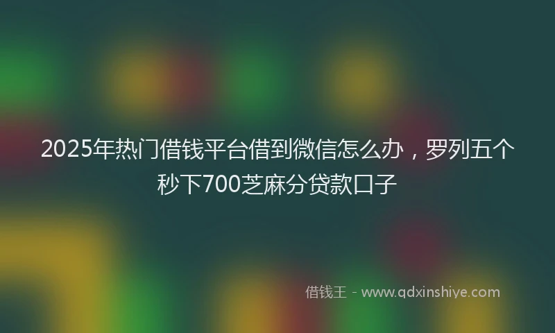 2025年热门借钱平台借到微信怎么办，罗列五个秒下700芝麻分贷款口子