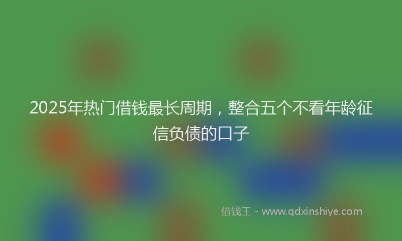 2025年热门借钱最长周期，整合五个不看年龄征信负债的口子