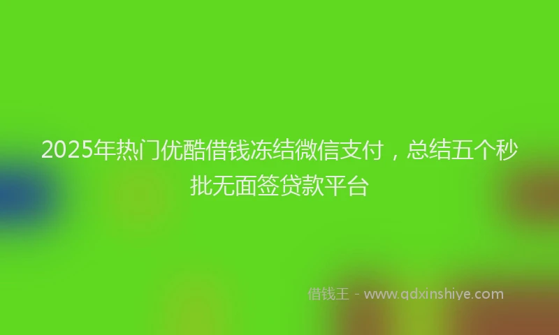 2025年热门优酷借钱冻结微信支付，总结五个秒批无面签贷款平台