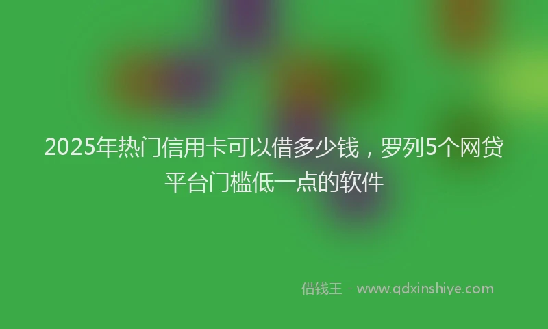 2025年热门信用卡可以借多少钱，罗列5个网贷平台门槛低一点的软件