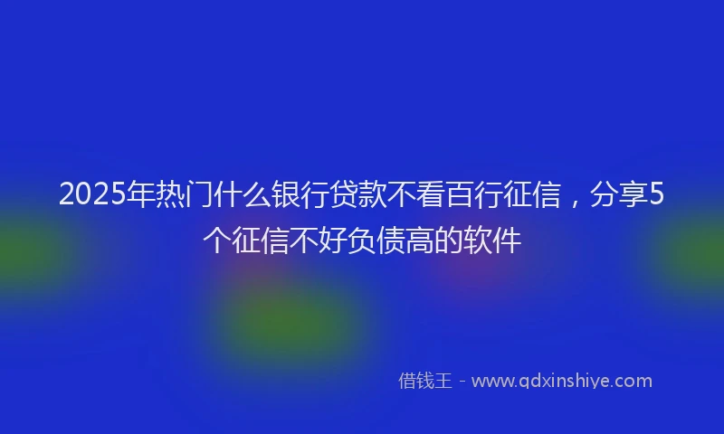 2025年热门什么银行贷款不看百行征信，分享5个征信不好负债高的软件