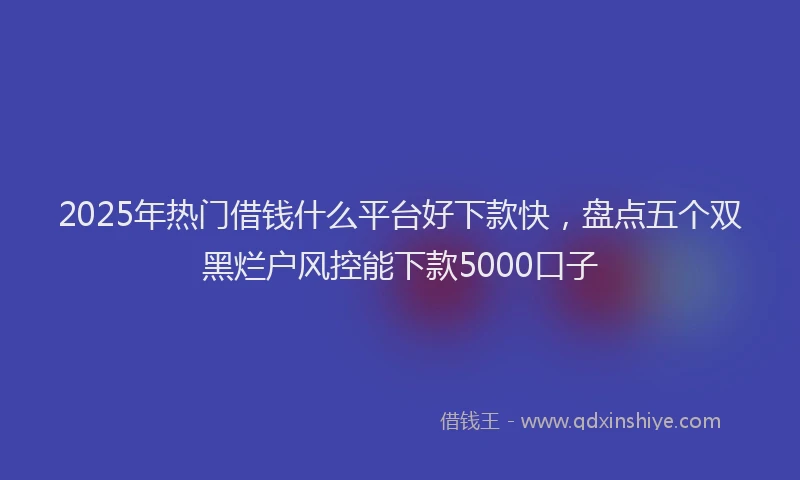 2025年热门借钱什么平台好下款快，盘点五个双黑烂户风控能下款5000口子