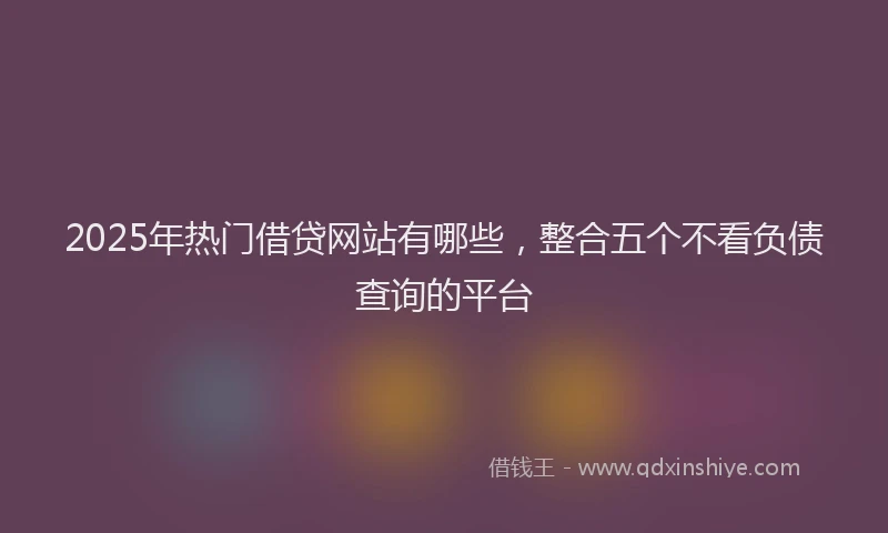 2025年热门借贷网站有哪些，整合五个不看负债查询的平台