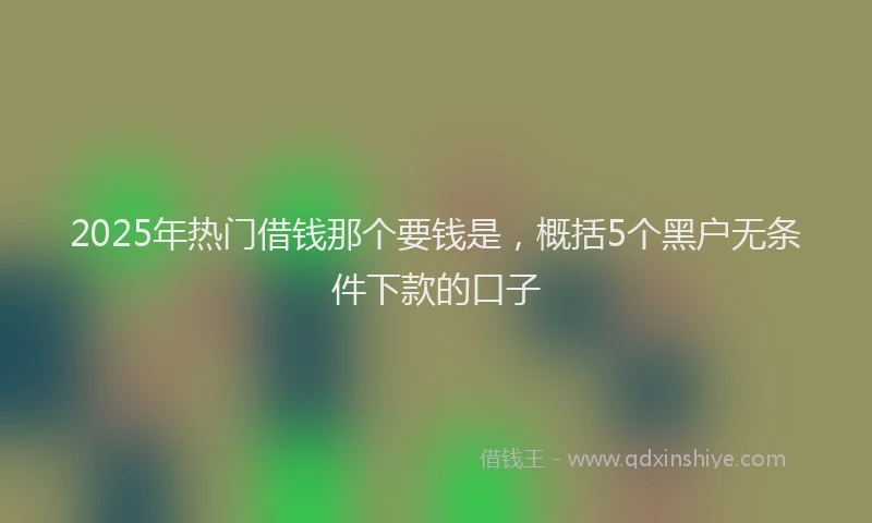2025年热门借钱那个要钱是，概括5个黑户无条件下款的口子