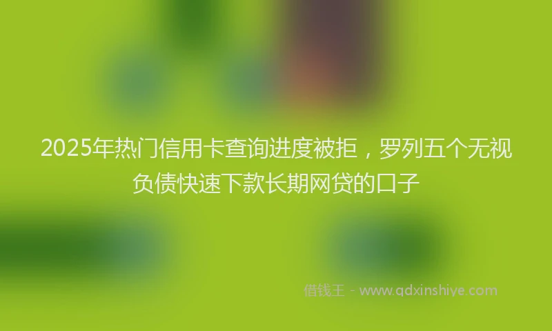 2025年热门信用卡查询进度被拒，罗列五个无视负债快速下款长期网贷的口子
