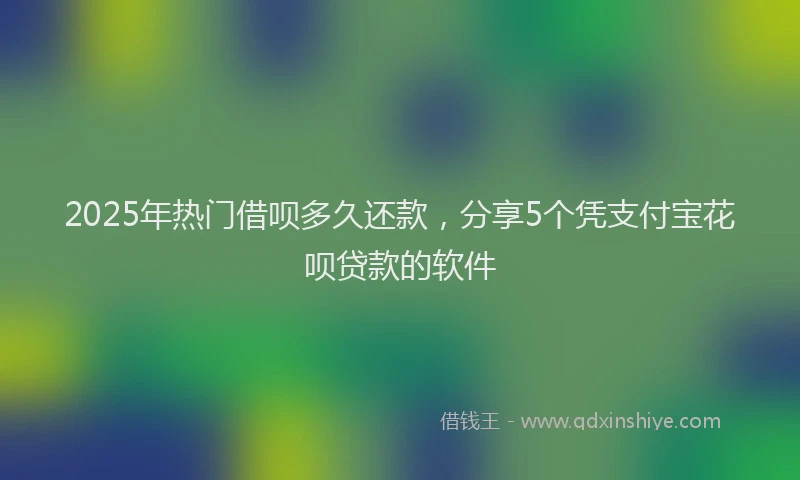 2025年热门借呗多久还款，分享5个凭支付宝花呗贷款的软件