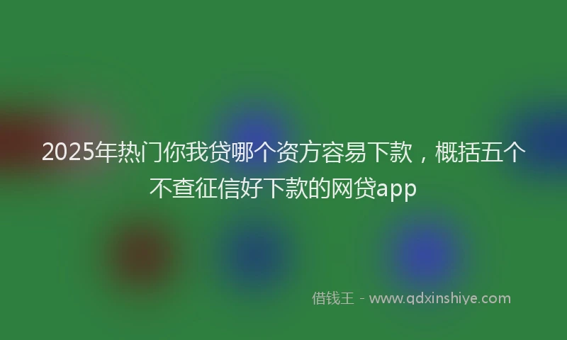 2025年热门你我贷哪个资方容易下款，概括五个不查征信好下款的网贷app
