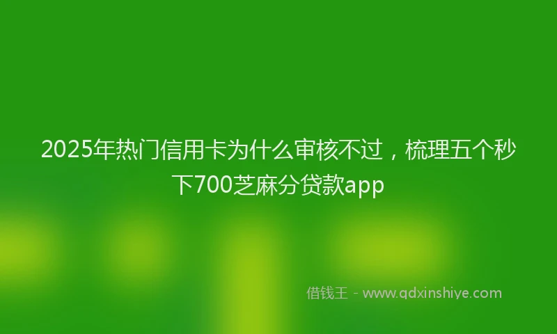 2025年热门信用卡为什么审核不过，梳理五个秒下700芝麻分贷款app