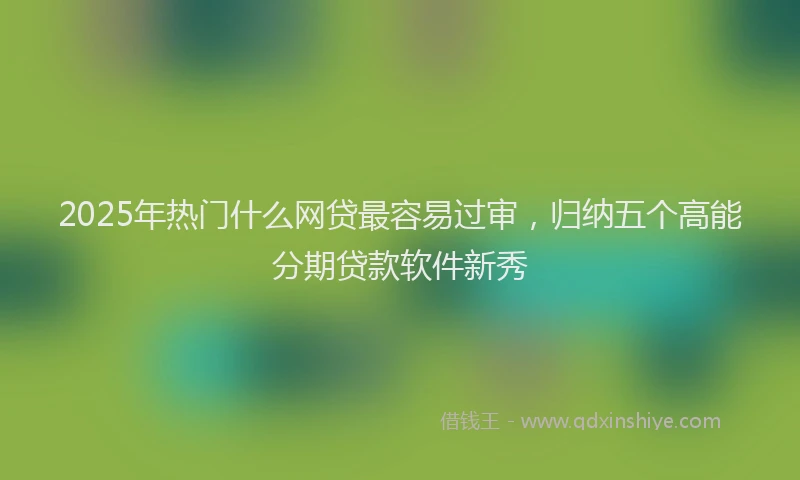 2025年热门什么网贷最容易过审，归纳五个高能分期贷款软件新秀