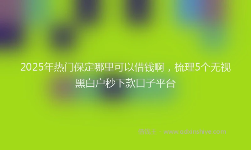 2025年热门保定哪里可以借钱啊，梳理5个无视黑白户秒下款口子平台
