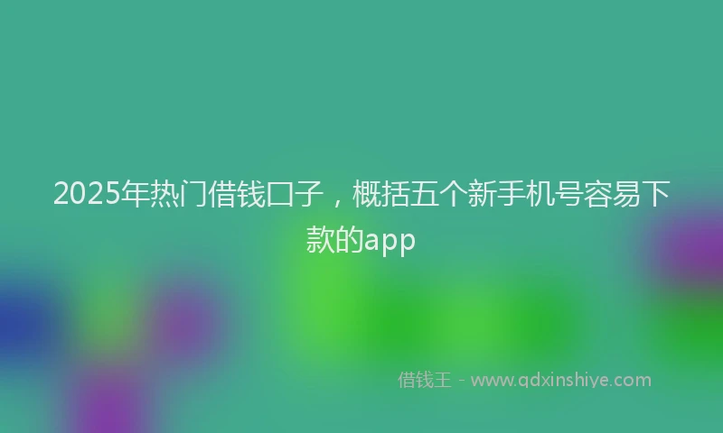 2025年热门借钱囗子，概括五个新手机号容易下款的app