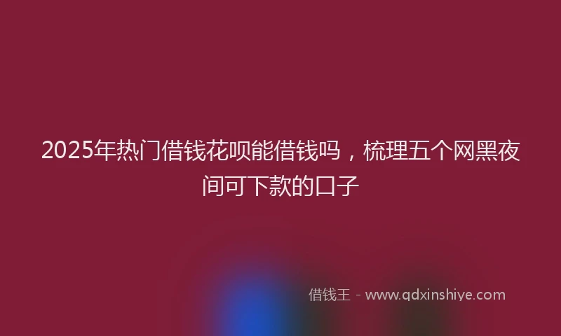 2025年热门借钱花呗能借钱吗，梳理五个网黑夜间可下款的口子