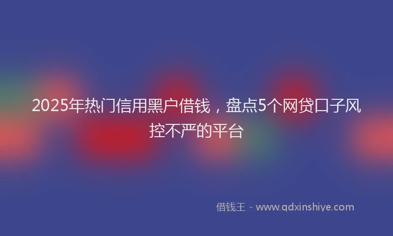 2025年热门信用黑户借钱，盘点5个网贷口子风控不严的平台