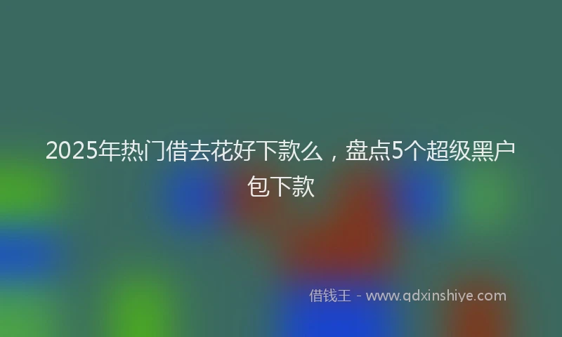 2025年热门借去花好下款么，盘点5个超级黑户包下款