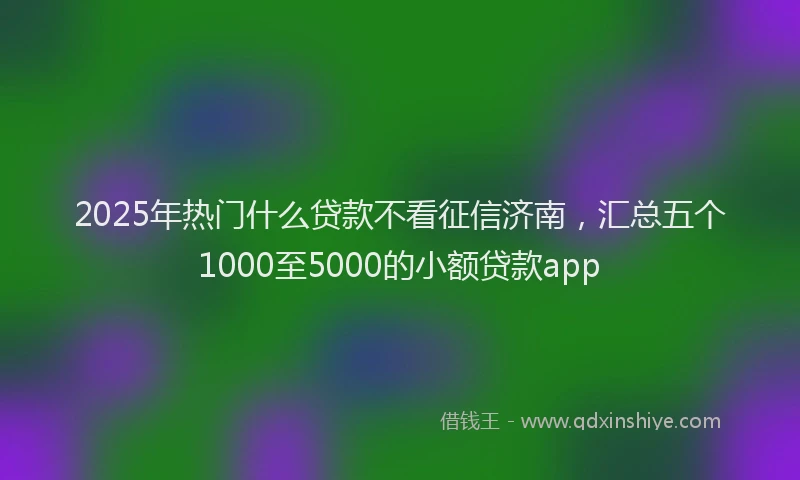 2025年热门什么贷款不看征信济南，汇总五个1000至5000的小额贷款app