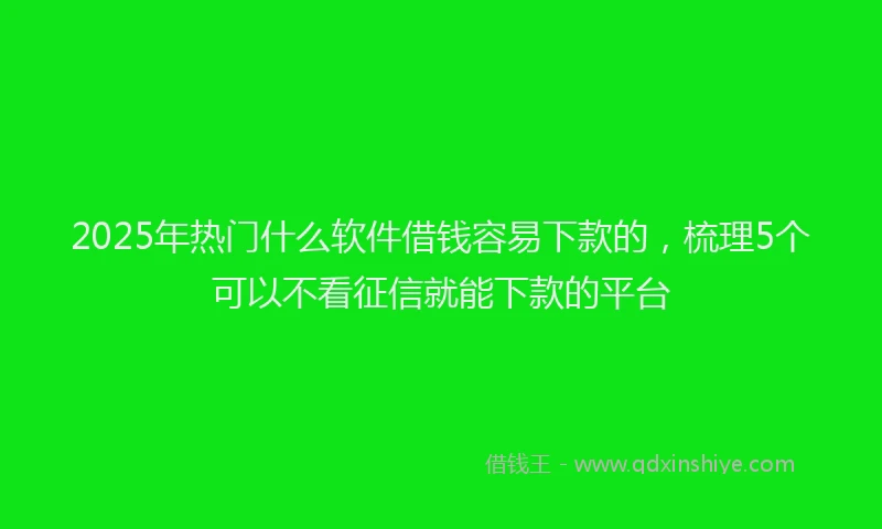 2025年热门什么软件借钱容易下款的，梳理5个可以不看征信就能下款的平台