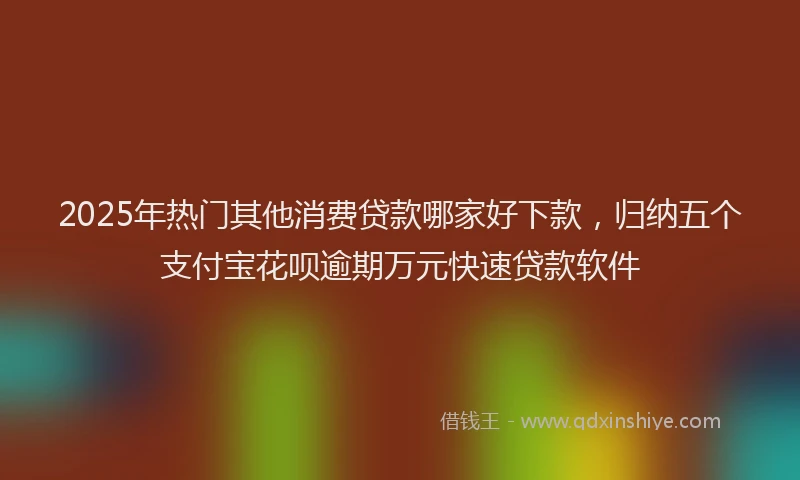 2025年热门其他消费贷款哪家好下款，归纳五个支付宝花呗逾期万元快速贷款软件