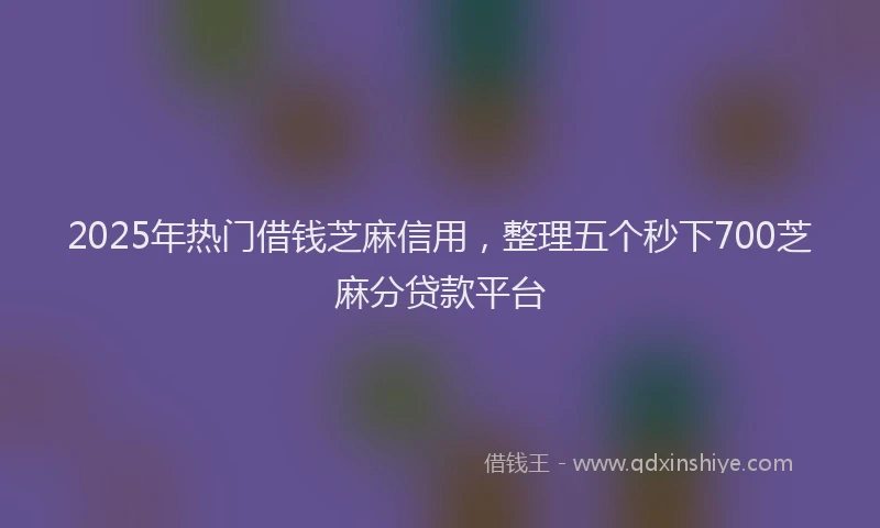 2025年热门借钱芝麻信用，整理五个秒下700芝麻分贷款平台