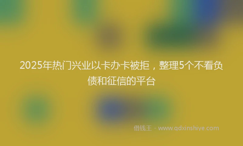 2025年热门兴业以卡办卡被拒，整理5个不看负债和征信的平台