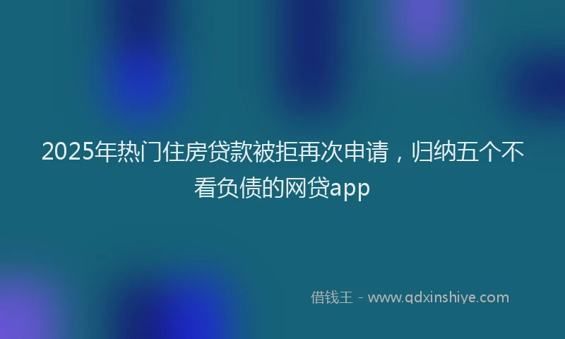 2025年热门住房贷款被拒再次申请，归纳五个不看负债的网贷app