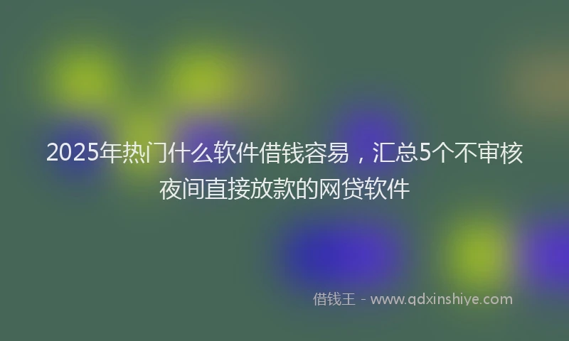 2025年热门什么软件借钱容易，汇总5个不审核夜间直接放款的网贷软件