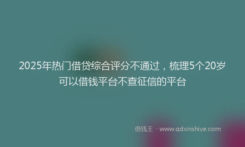 2025年热门借贷综合评分不通过，梳理5个20岁可以借钱平台不查征信的平台