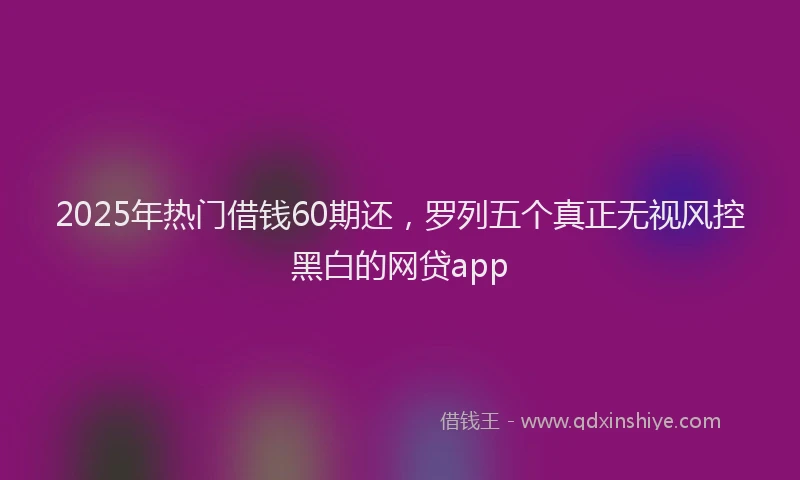 2025年热门借钱60期还，罗列五个真正无视风控黑白的网贷app