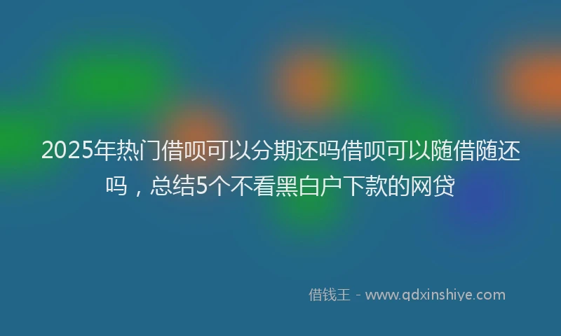 2025年热门借呗可以分期还吗借呗可以随借随还吗，总结5个不看黑白户下款的网贷