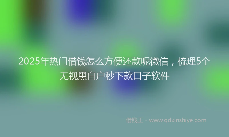 2025年热门借钱怎么方便还款呢微信，梳理5个无视黑白户秒下款口子软件
