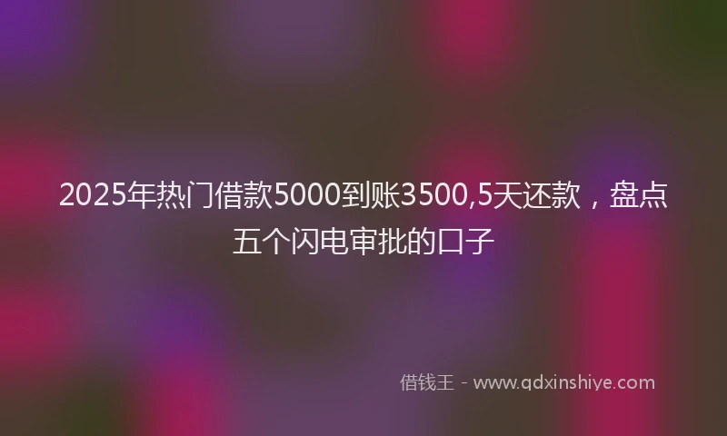 2025年热门借款5000到账3500,5天还款，盘点五个闪电审批的口子
